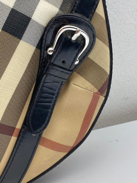 Burberry Black Nova Check Hobo Bag