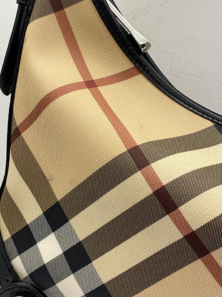 Burberry Black Nova Check Hobo Bag