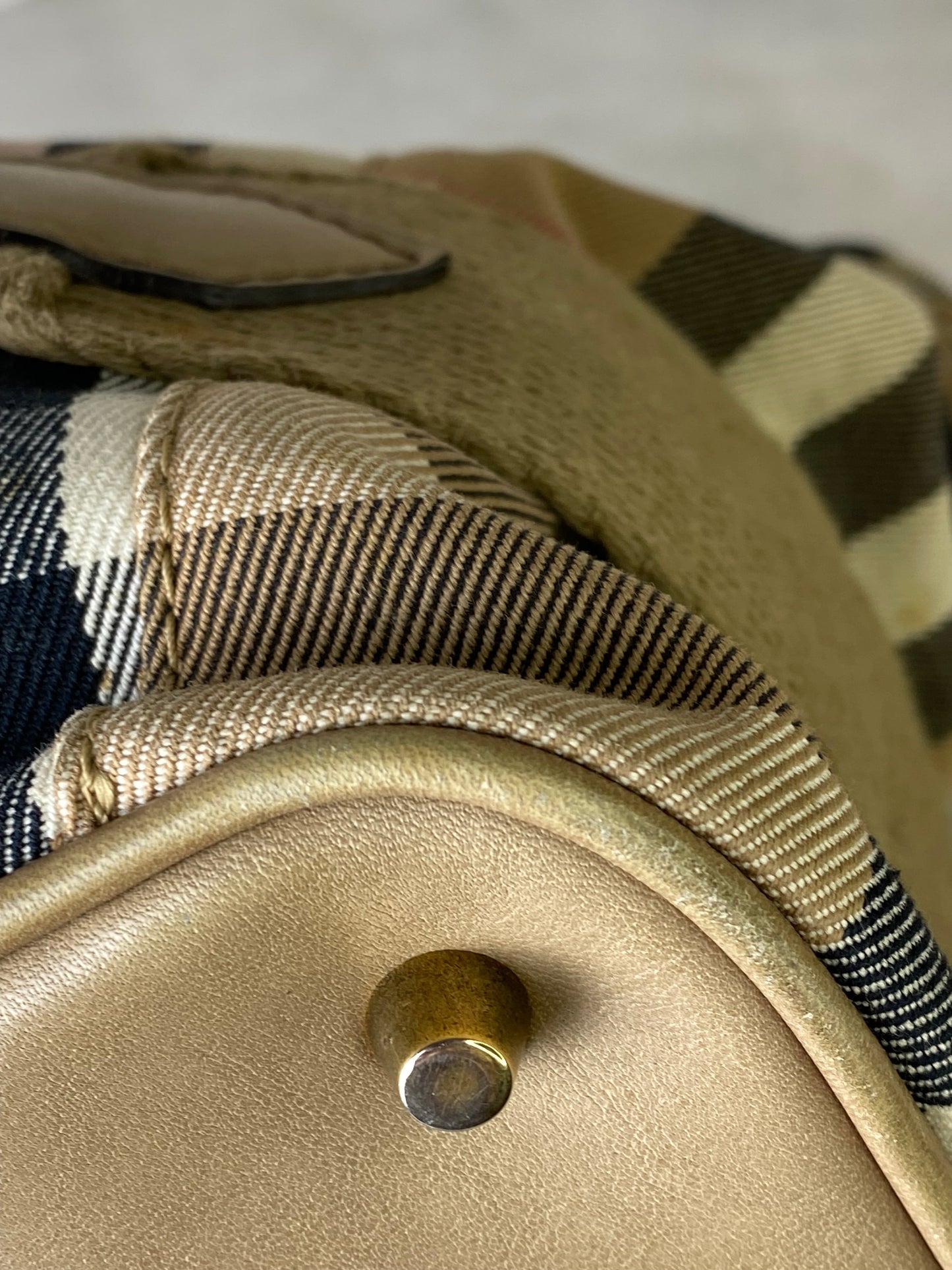 Burberry Beige House Check Hobo Bag