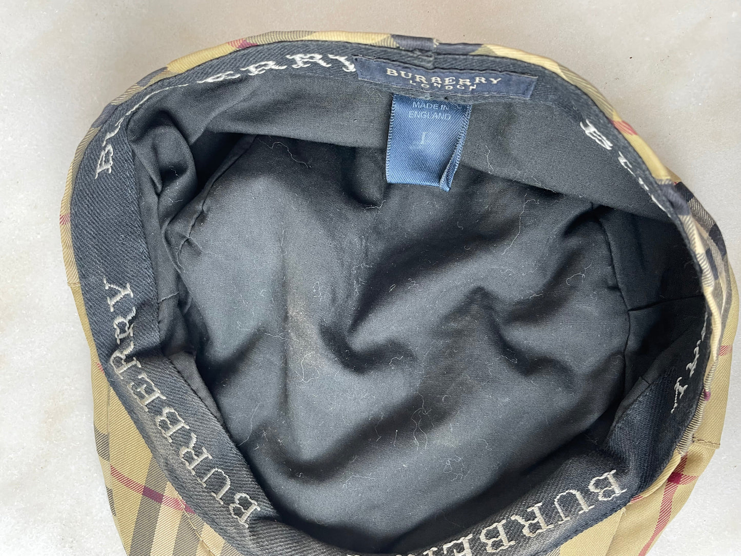 Burberry Beige Nova Check Large Hat
