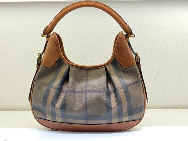 Burberry Camel House Check Hobo Bag