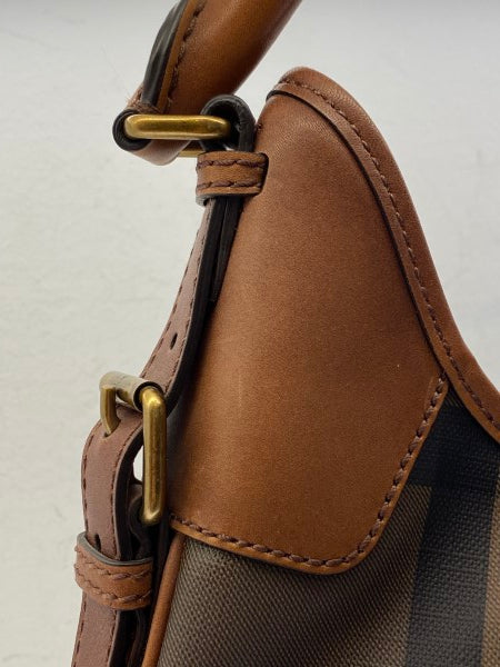 Burberry Camel House Check Hobo Bag