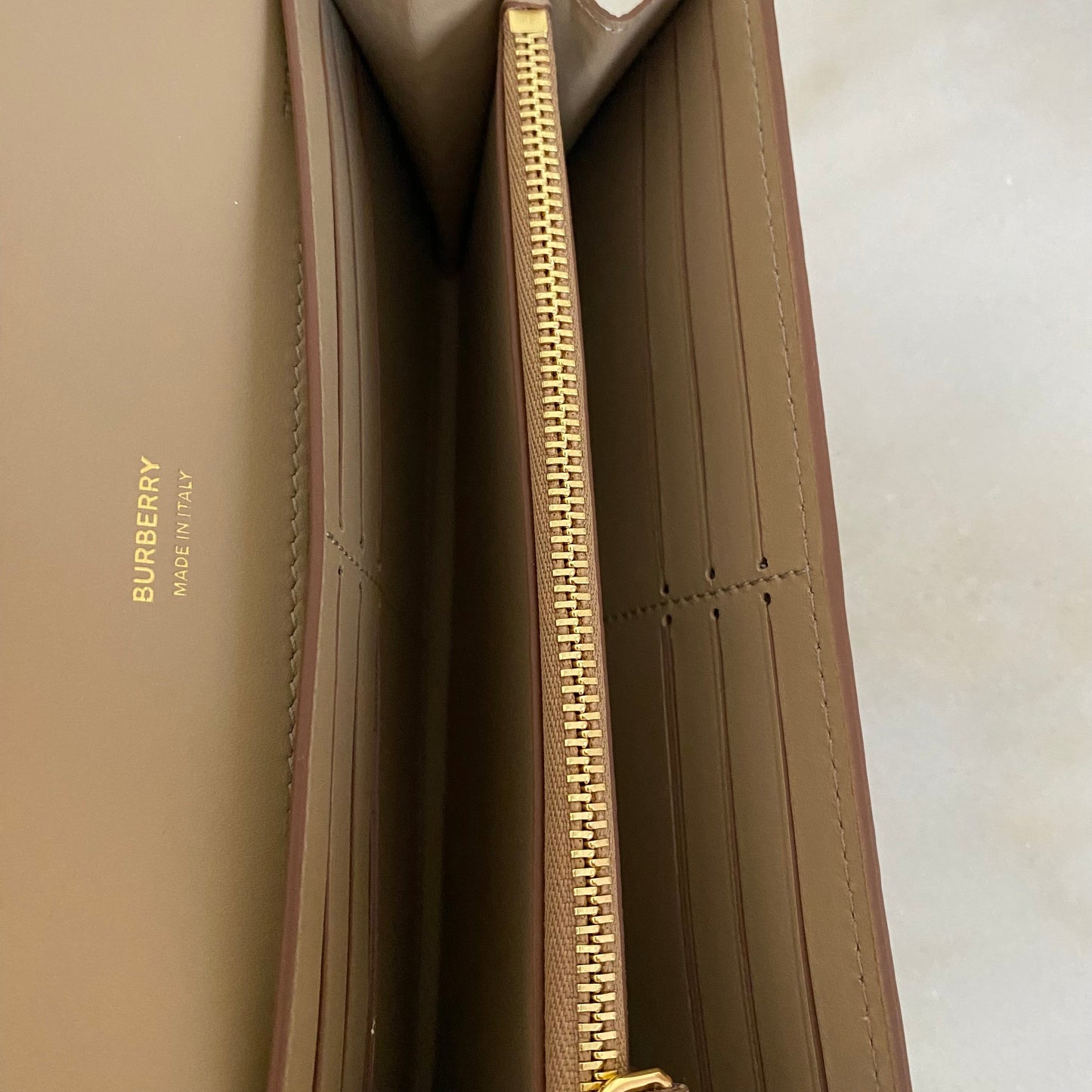 Burberry Beige TB Long Wallet