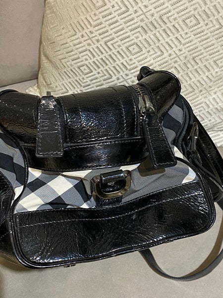 Burberry Bicolor Beat Check Satchel Bag