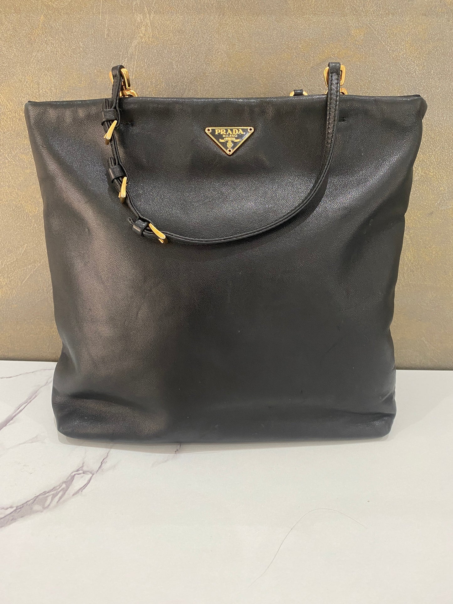Prada small calf skin tote bag