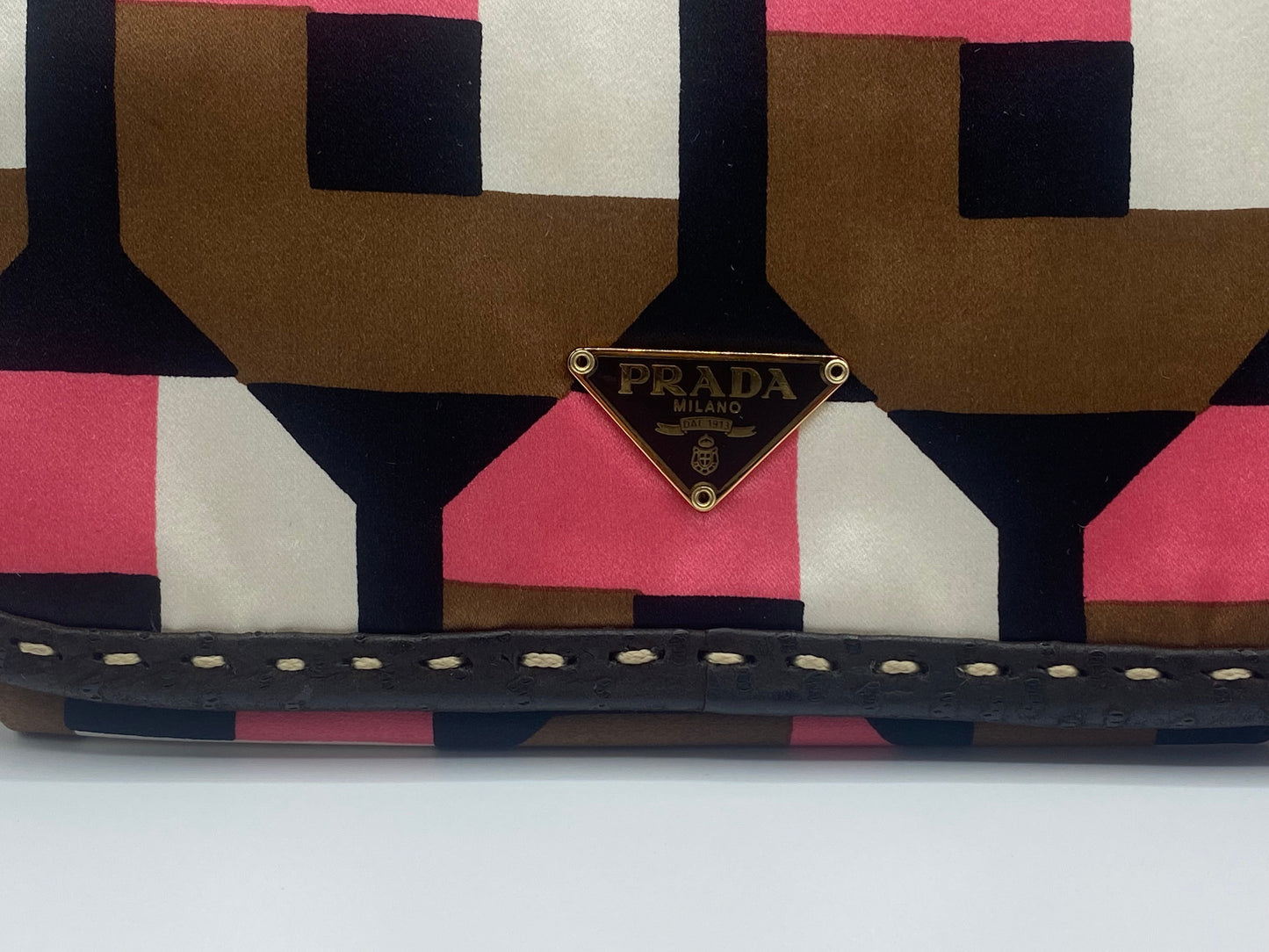 Prada Brown and Pink small Patterned Bag