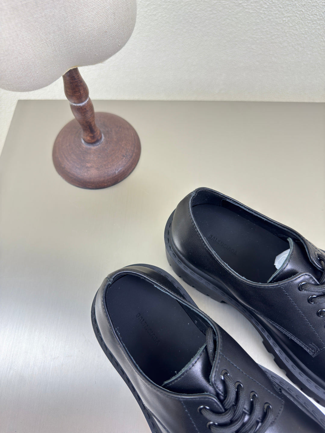 Balanciaga STOMPER DERBY IN BLACK SOFT BULLSKIN