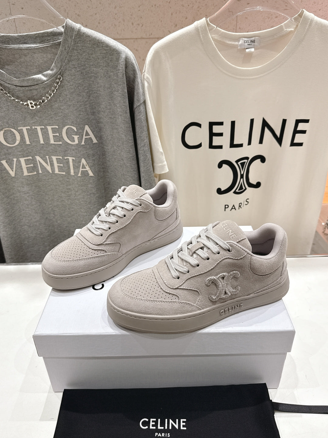 Celine CELINE 25C SNEAKERS GRAY SUEDE 236764
