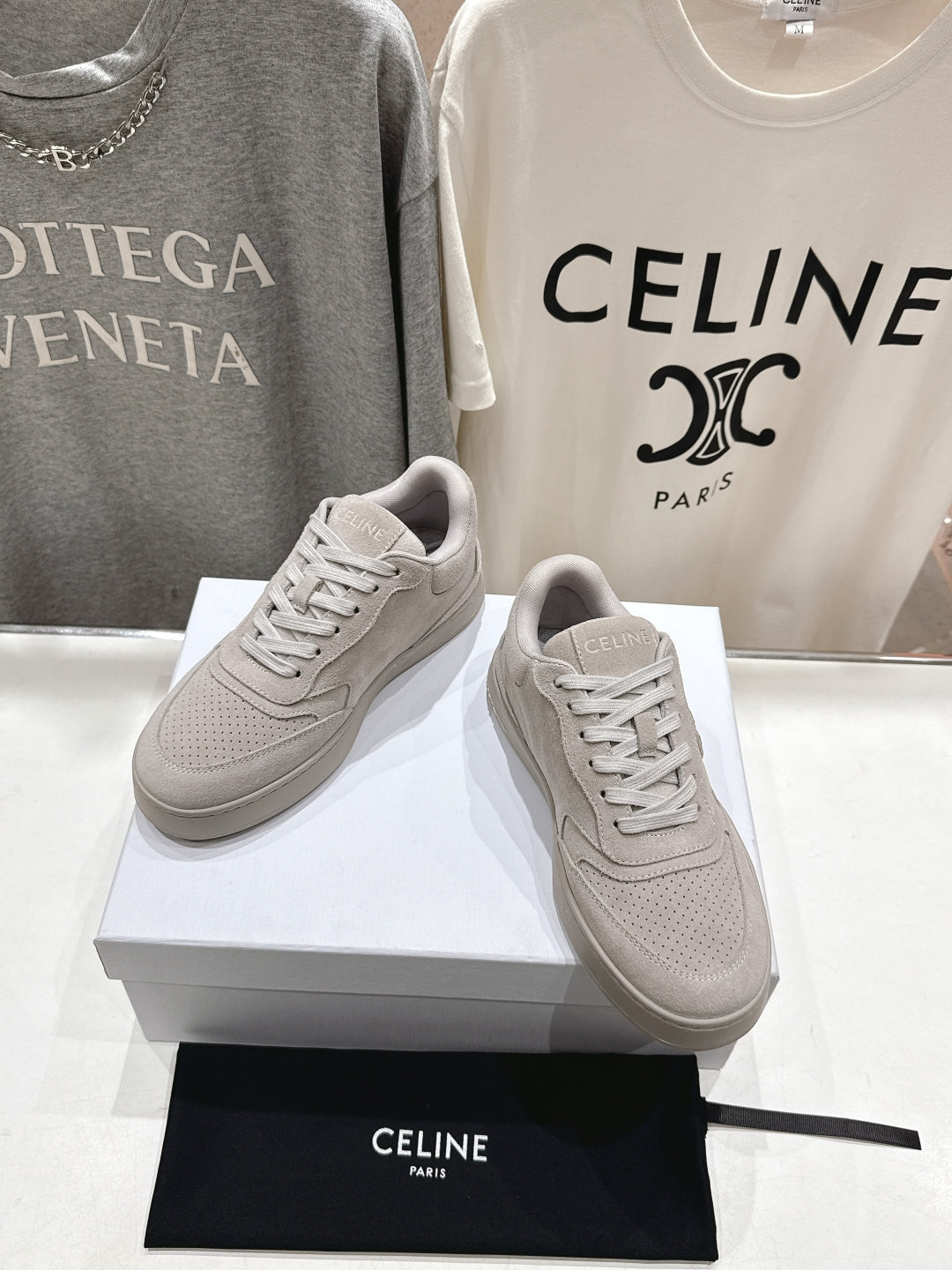 Celine CELINE 25C SNEAKERS GRAY SUEDE 236764