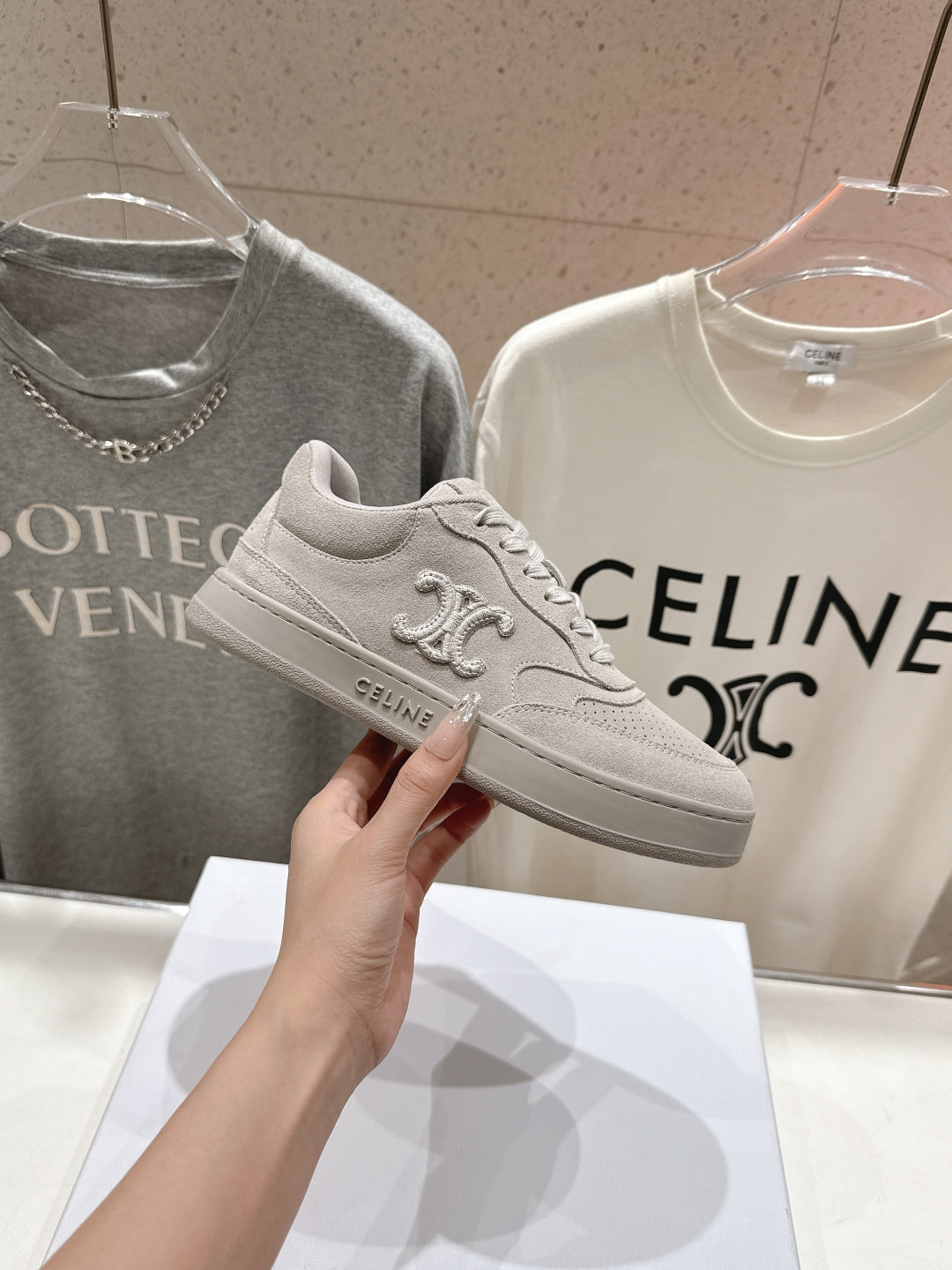 Celine CELINE 25C SNEAKERS GRAY SUEDE 236764