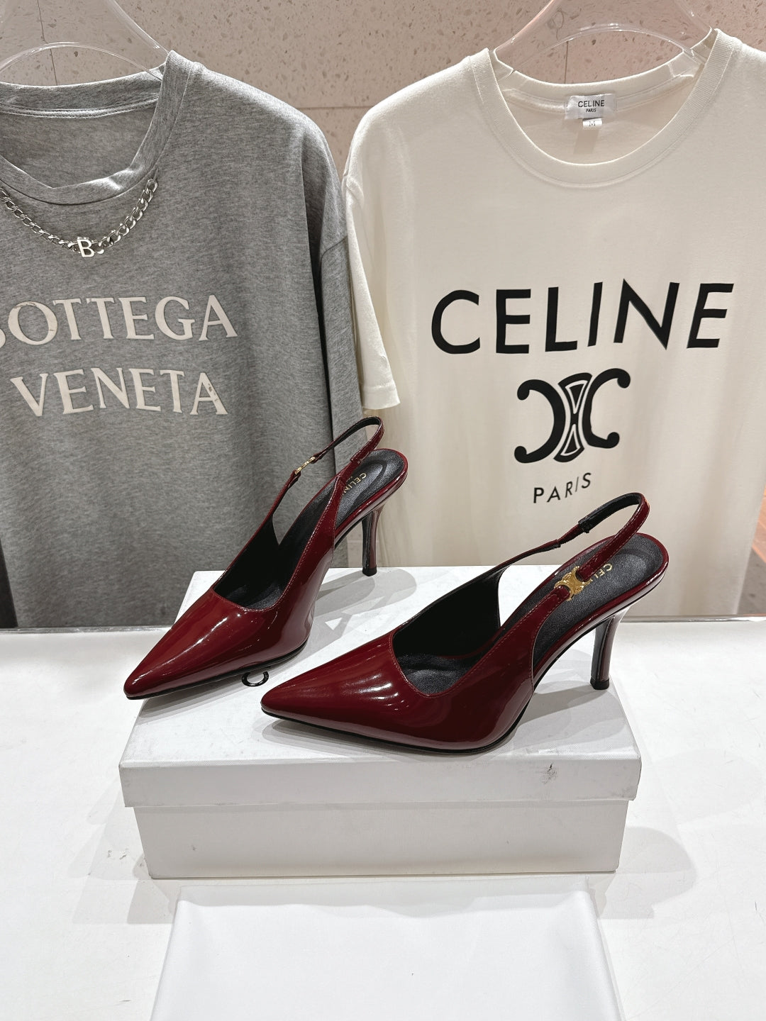 Celine Celine 25C Slingback Pump Red Patent Leather 236770