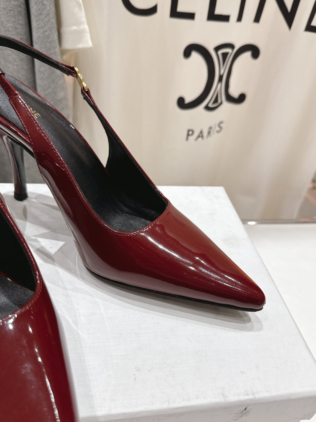 Celine Celine 25C Slingback Pump Red Patent Leather 236770