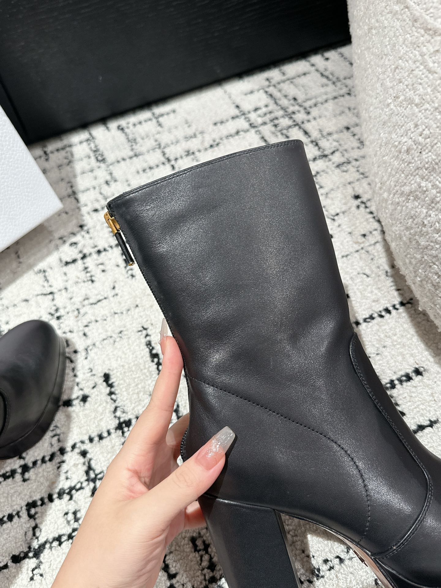 DIOR Ankle Boots 100mm Black Lambskin