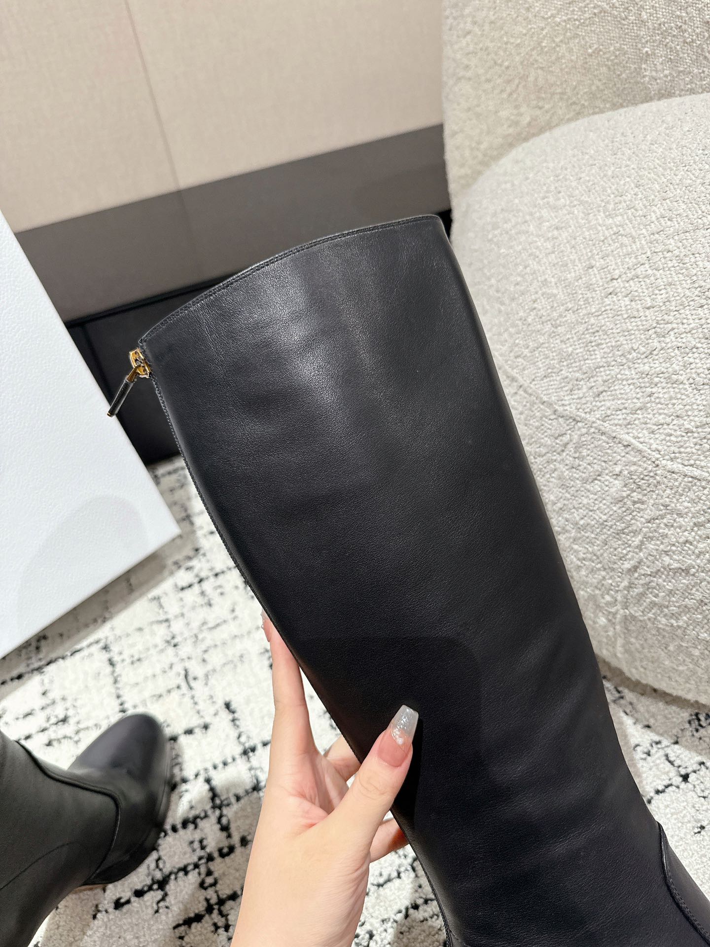 DIOR High Boots 100mm Black Lambskin