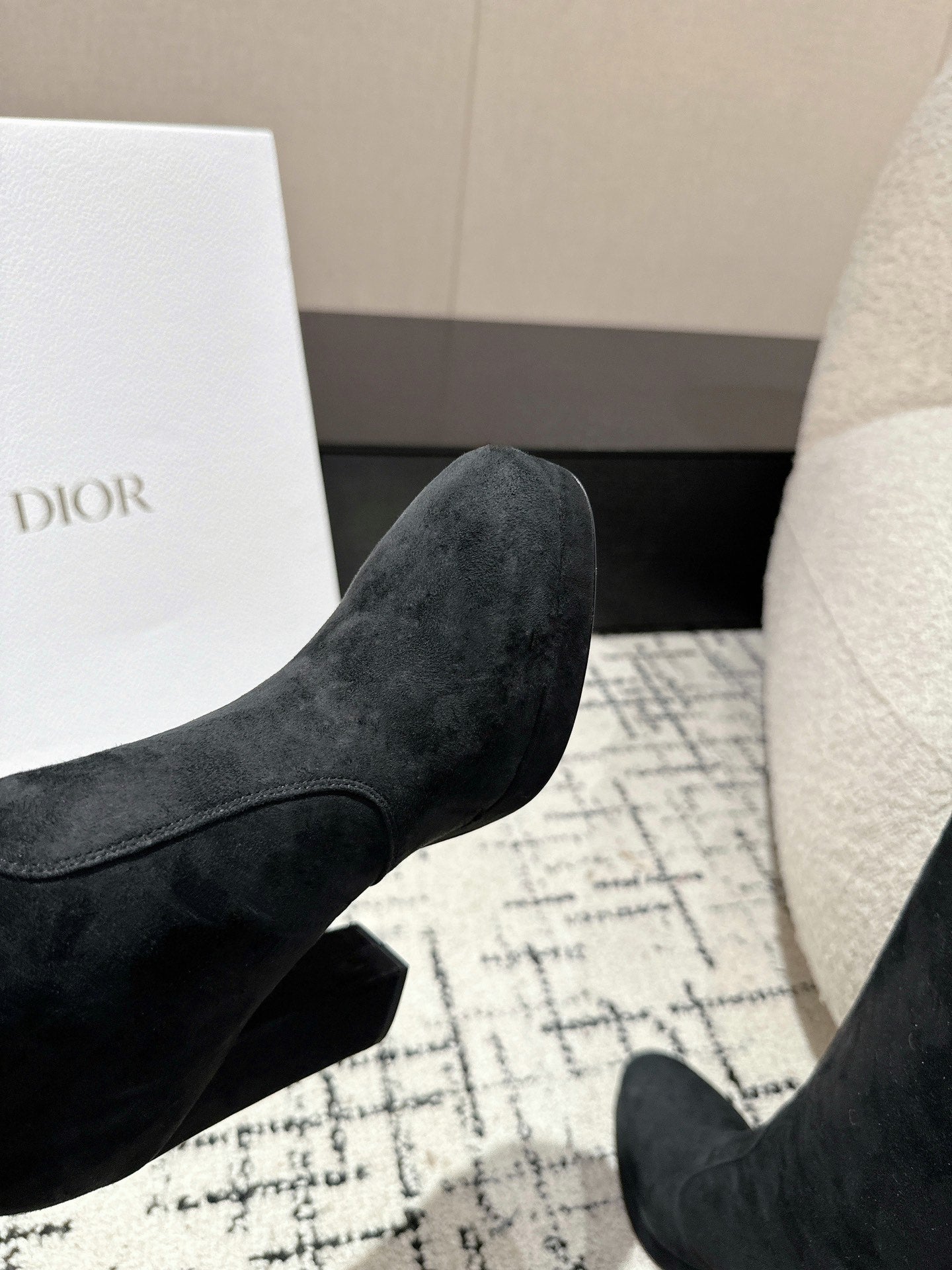 DIOR High Boots 100mm Black Suede