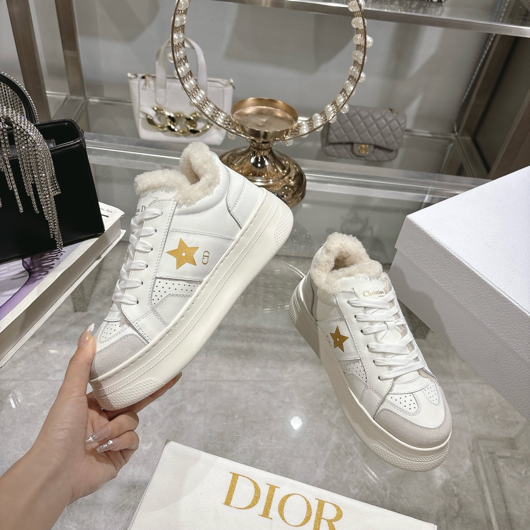 DIOR DIOR Star Platform Sneaker In White Cowhide 996422