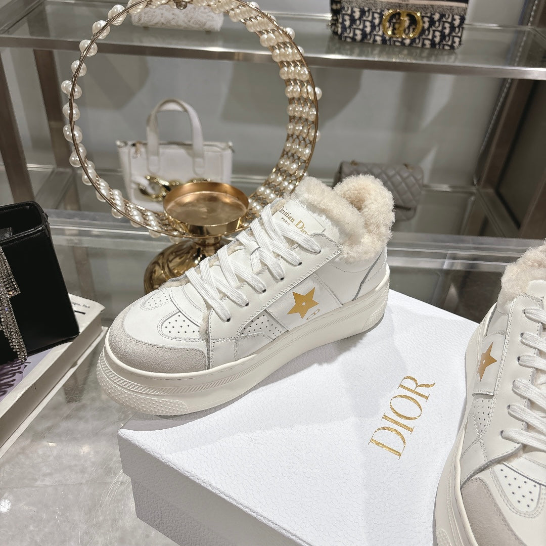 DIOR DIOR Star Platform Sneaker In White Cowhide 996422