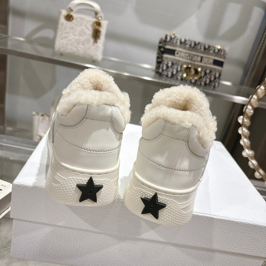 DIOR DIOR Star Platform Sneaker In White Cowhide 996422