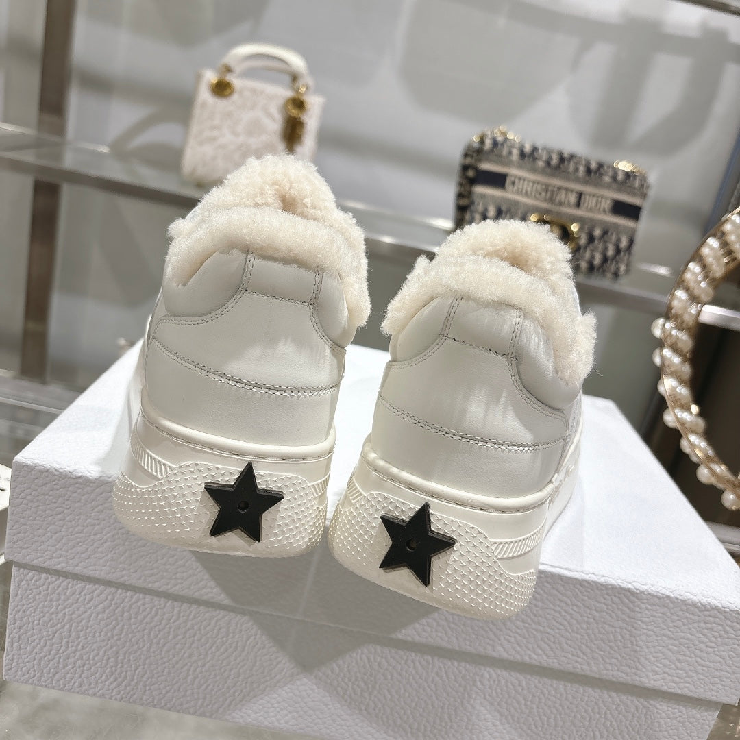 DIOR DIOR Star Platform Sneaker In White Cowhide 996424