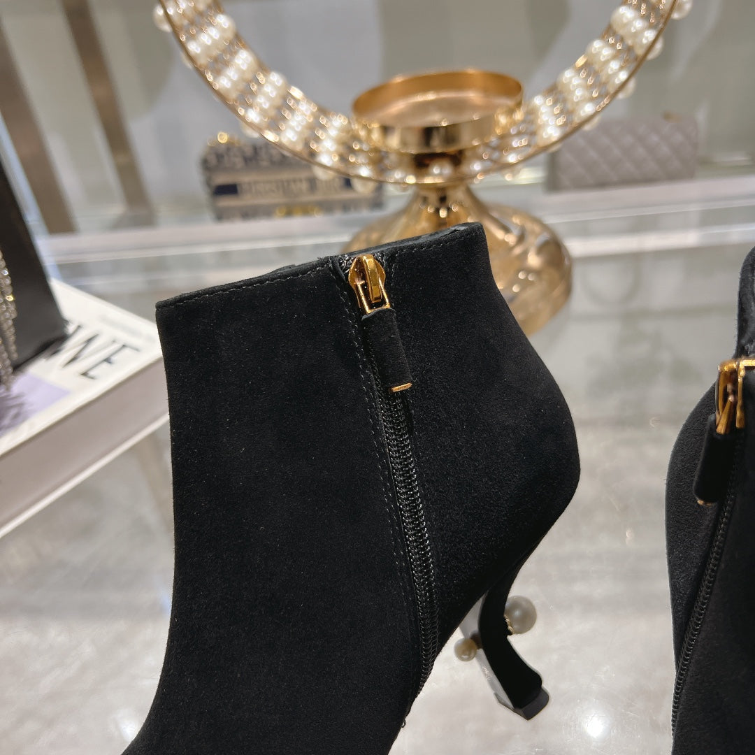 DIOR Tribales Heeled Ankle Boot 65mm In Black Suede 996430