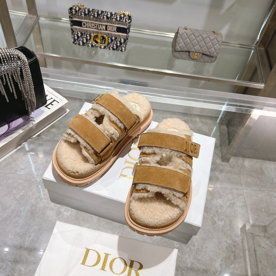 DIOR DIORact Slide 40mm In Caramel Suede 996358