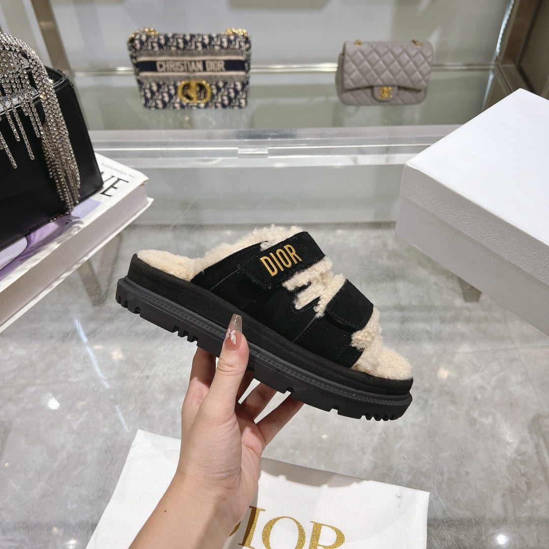 DIOR DIORact Slide 40mm In Black Suede 996360