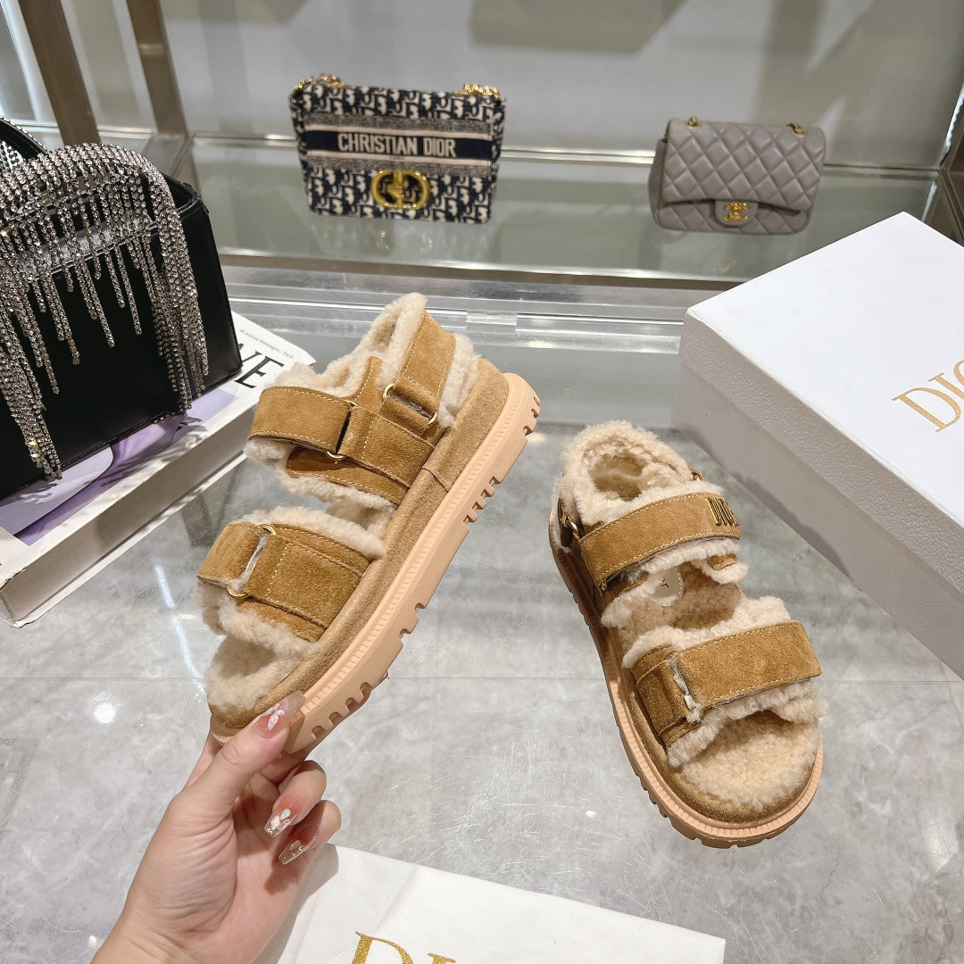DIOR DIORact Sandal 40mm In Caramel Suede 996363