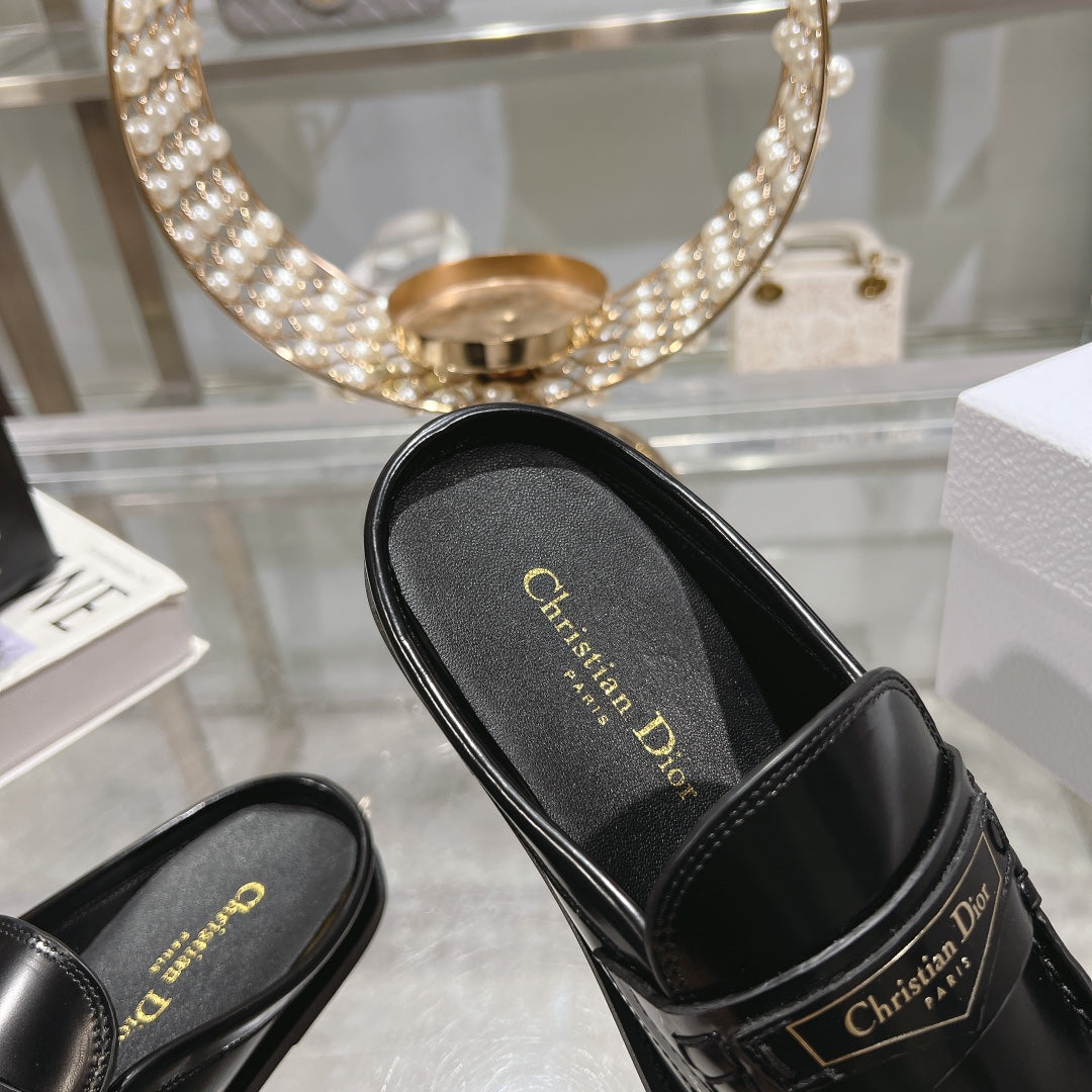 DIOR Boy Mule In Black Glossy Calfskin 996453