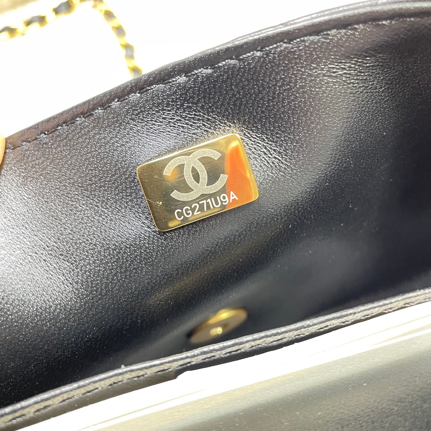CHANEL 25P Medium Flap Bag 25cm Top Handle Black Calfskin Gold Hardware