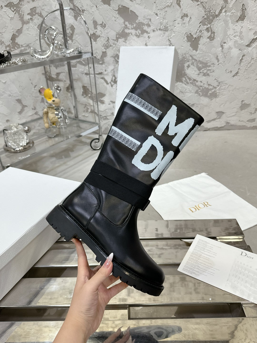 DIOR D-Major Boot In Black Lambskin 100578