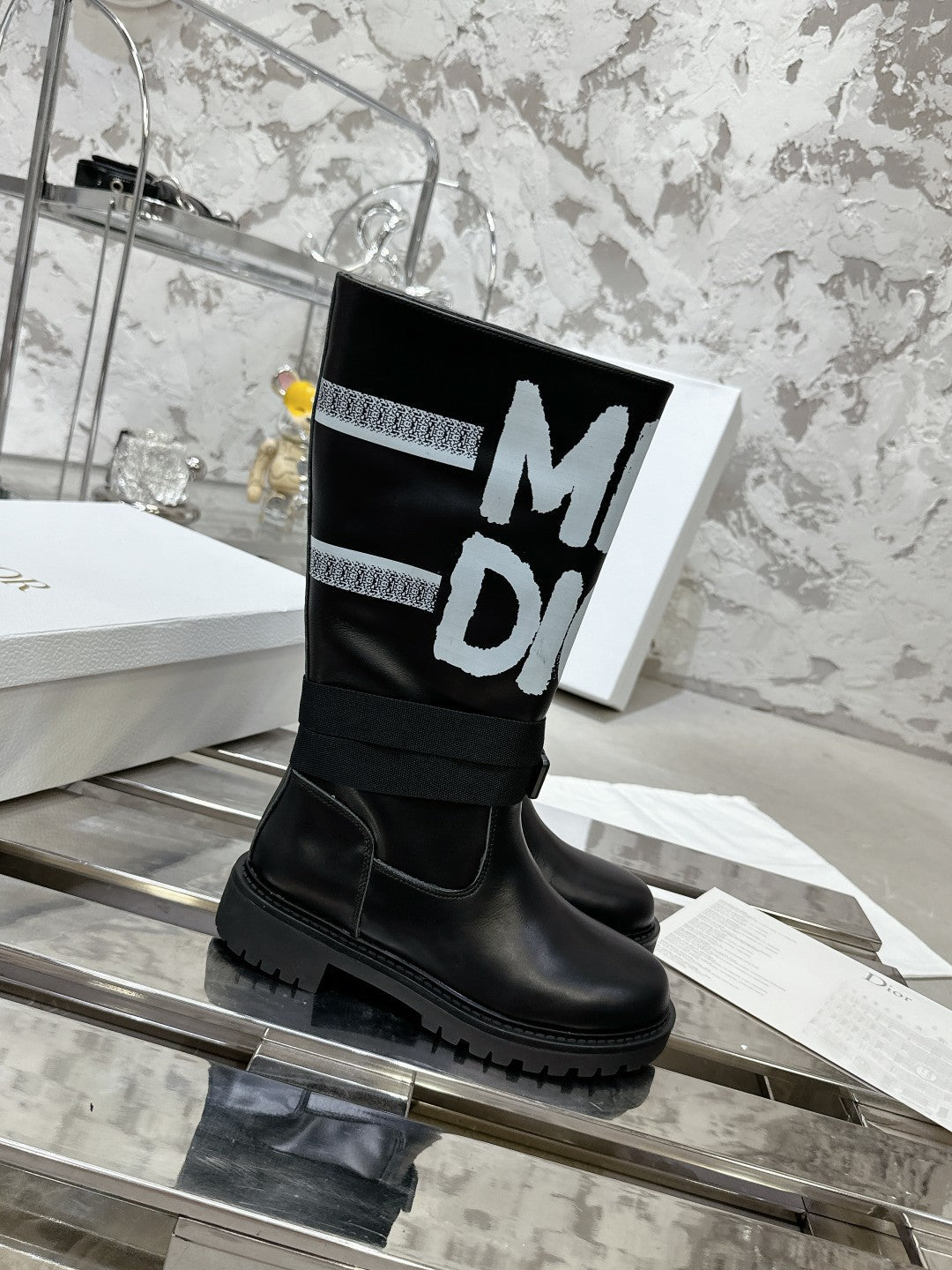 DIOR D-Major Boot In Black Lambskin 100578
