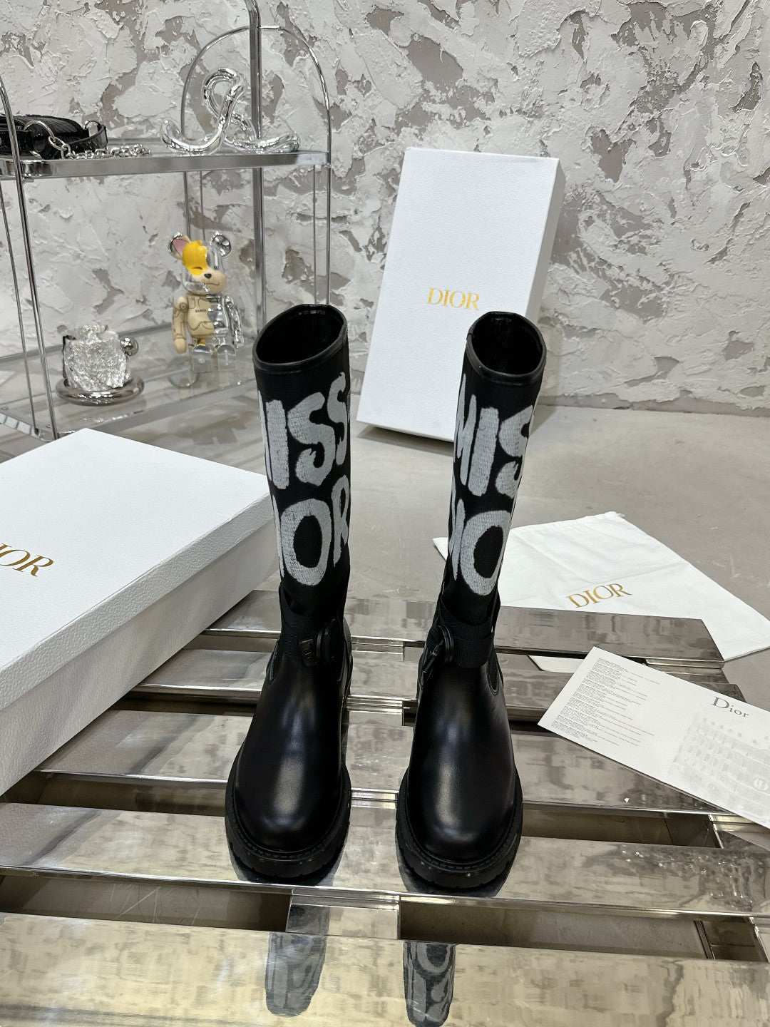 DIOR D-Major Boot In Black Canvas 100576