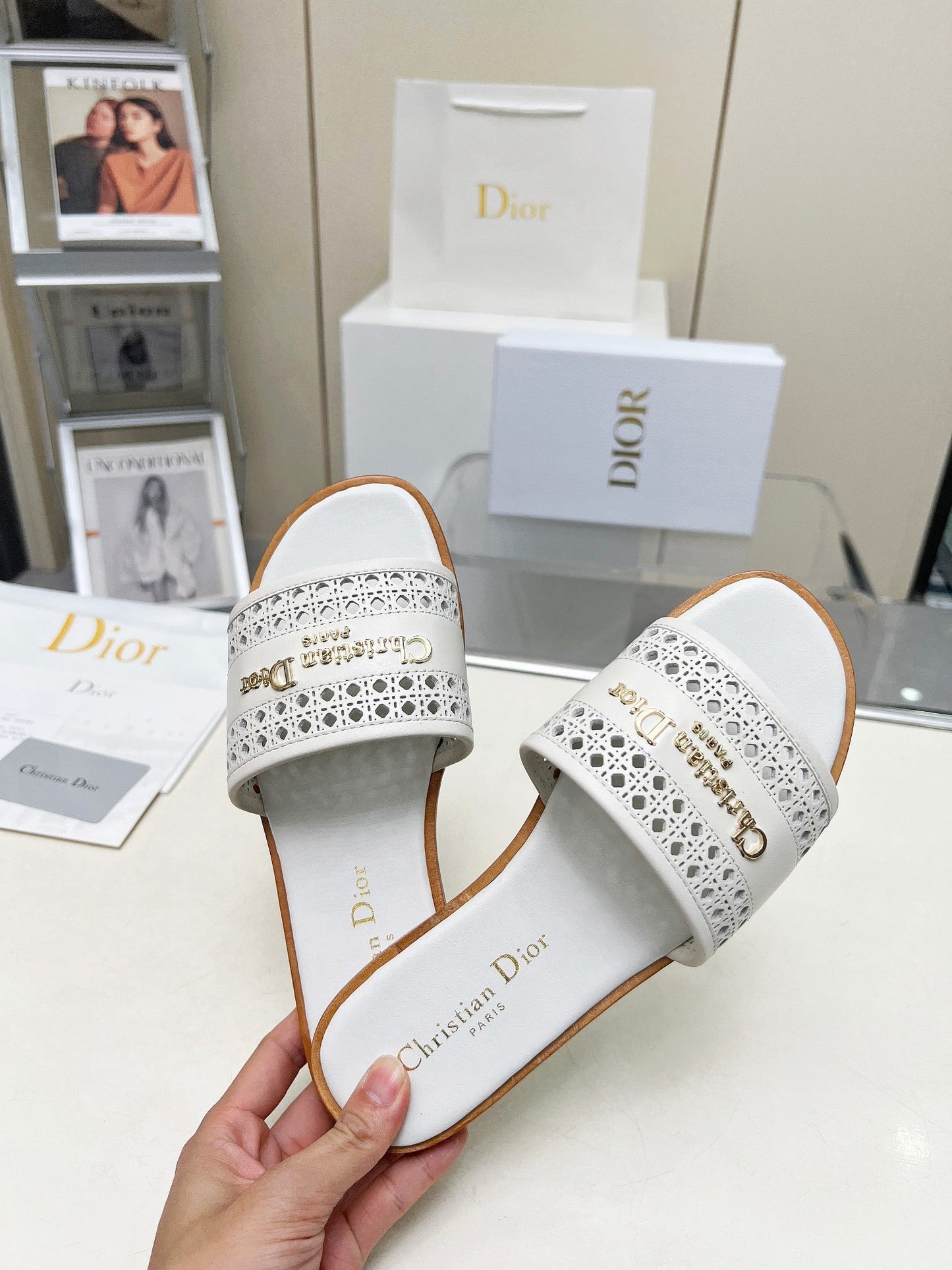 DIOR 25 D-Lane Slide Calfskin