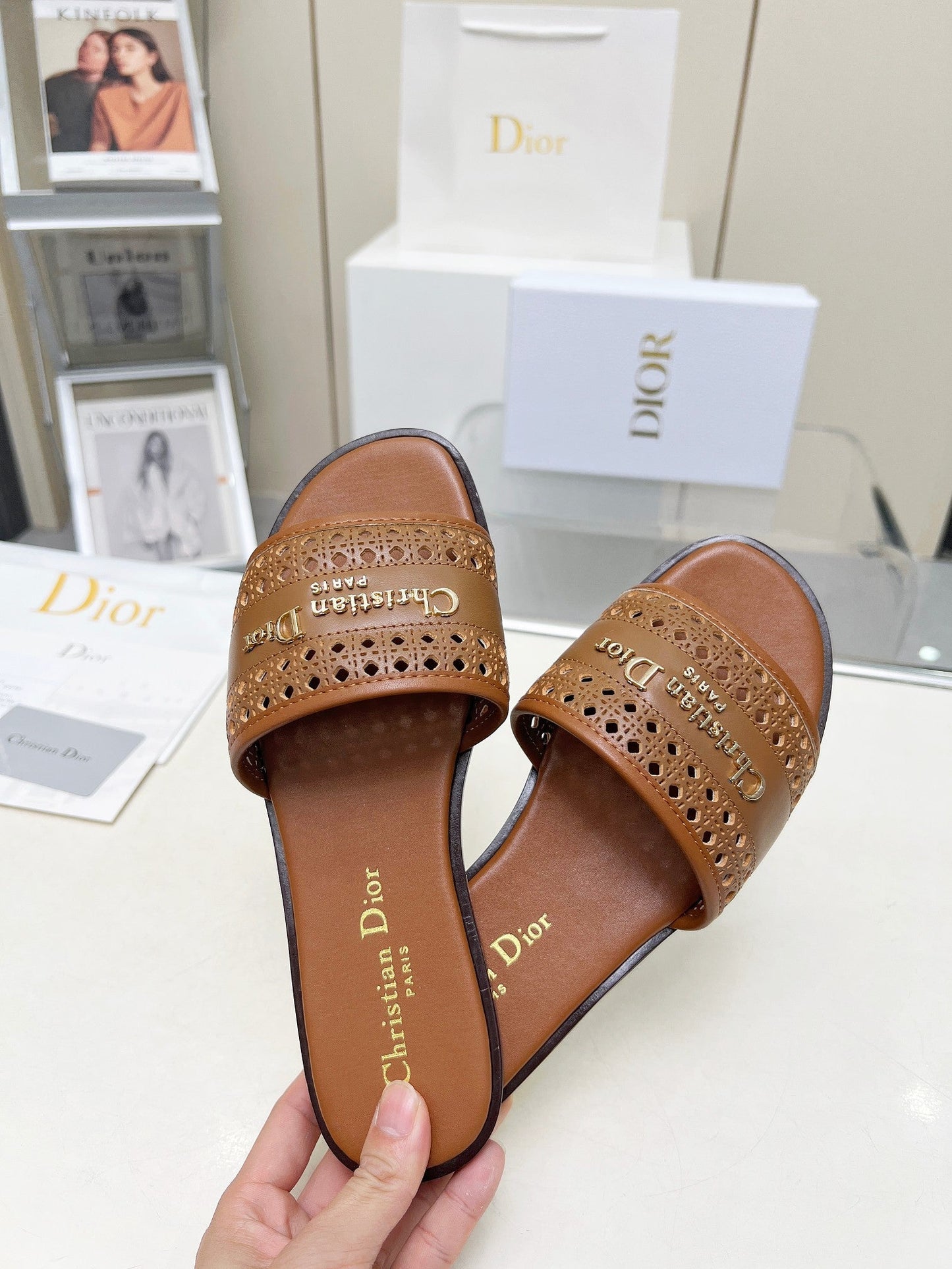 DIOR 25 D-Lane Slide Calfskin