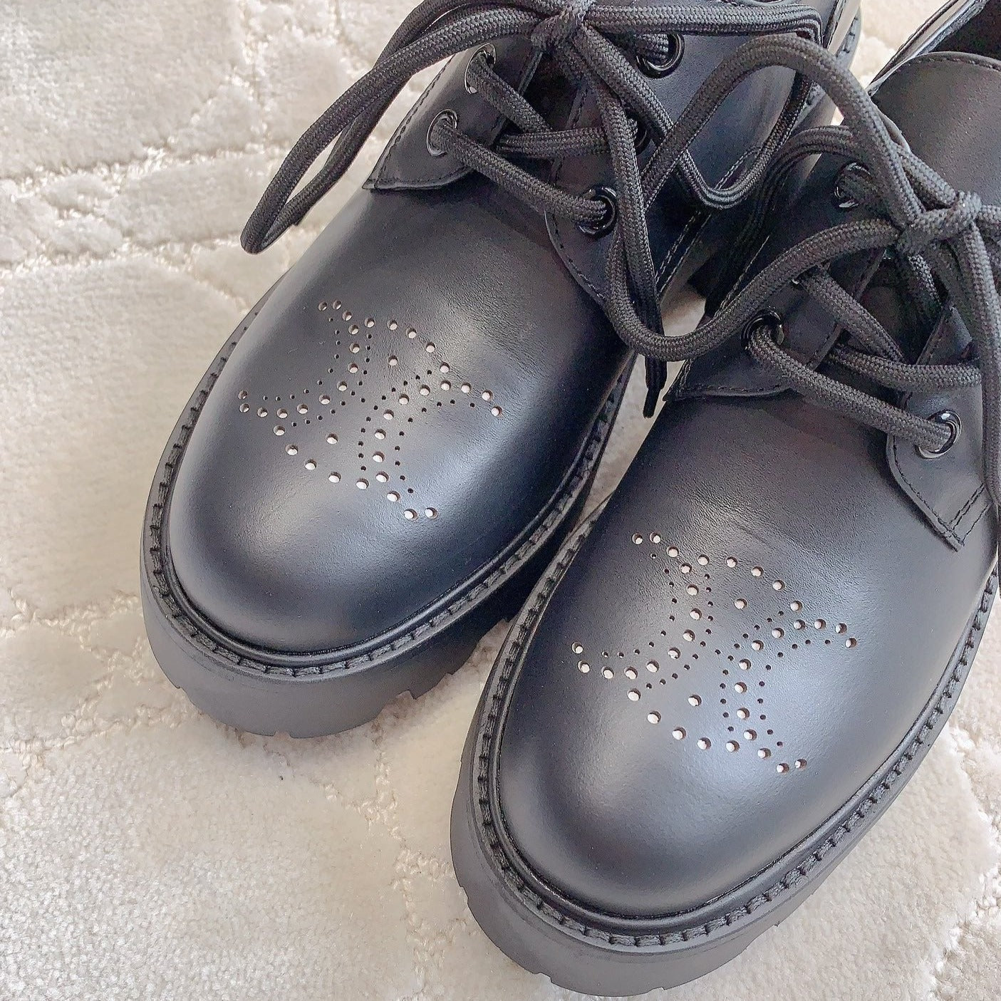 Celine TRIOMPHE RANGERS DERBY WITH PERFORATED TRIOMPHE IN POLISHED BULL BLACK