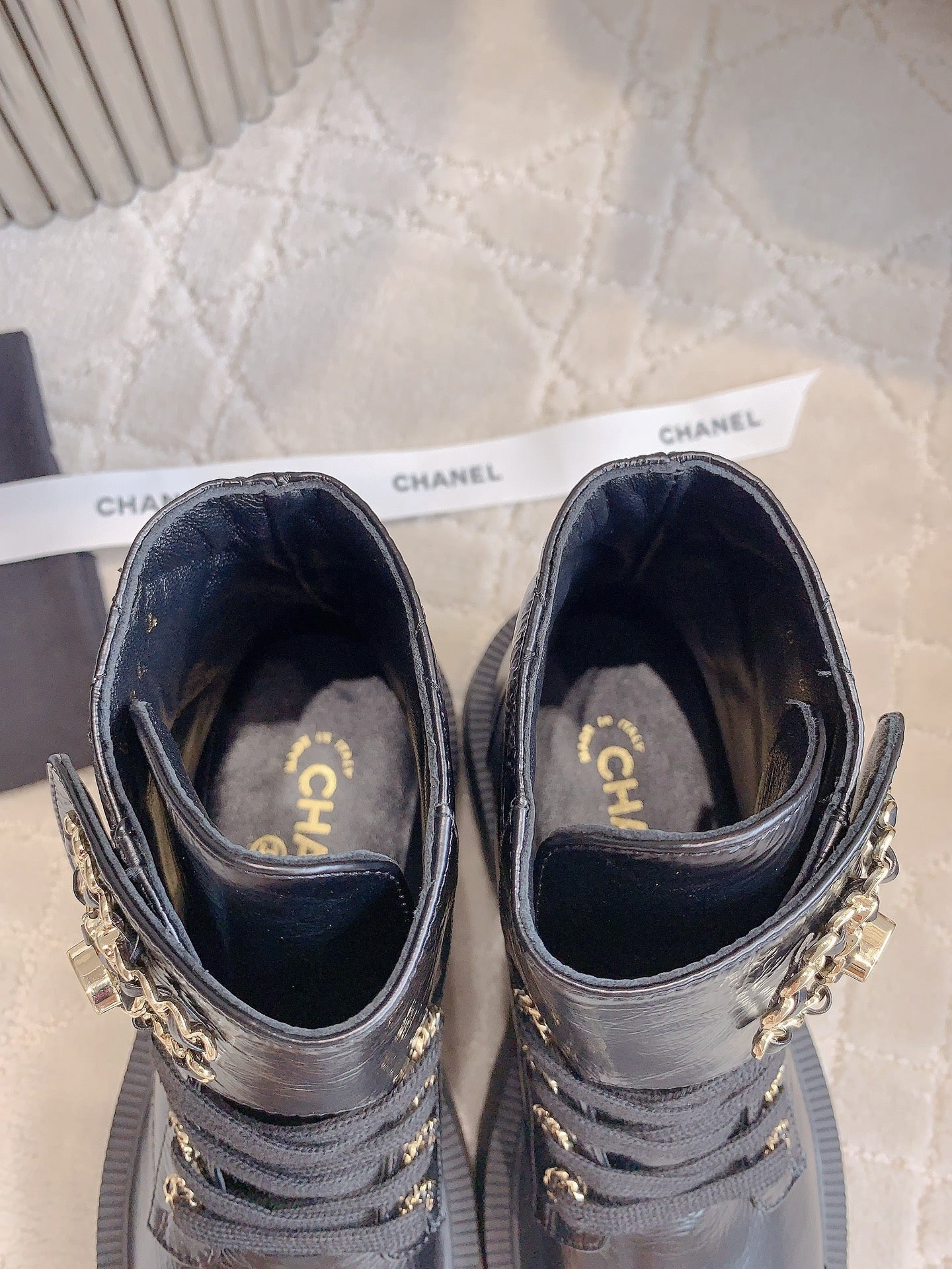 CHANEL Ankle Boots In Black Wrinkled Calfskin 145488