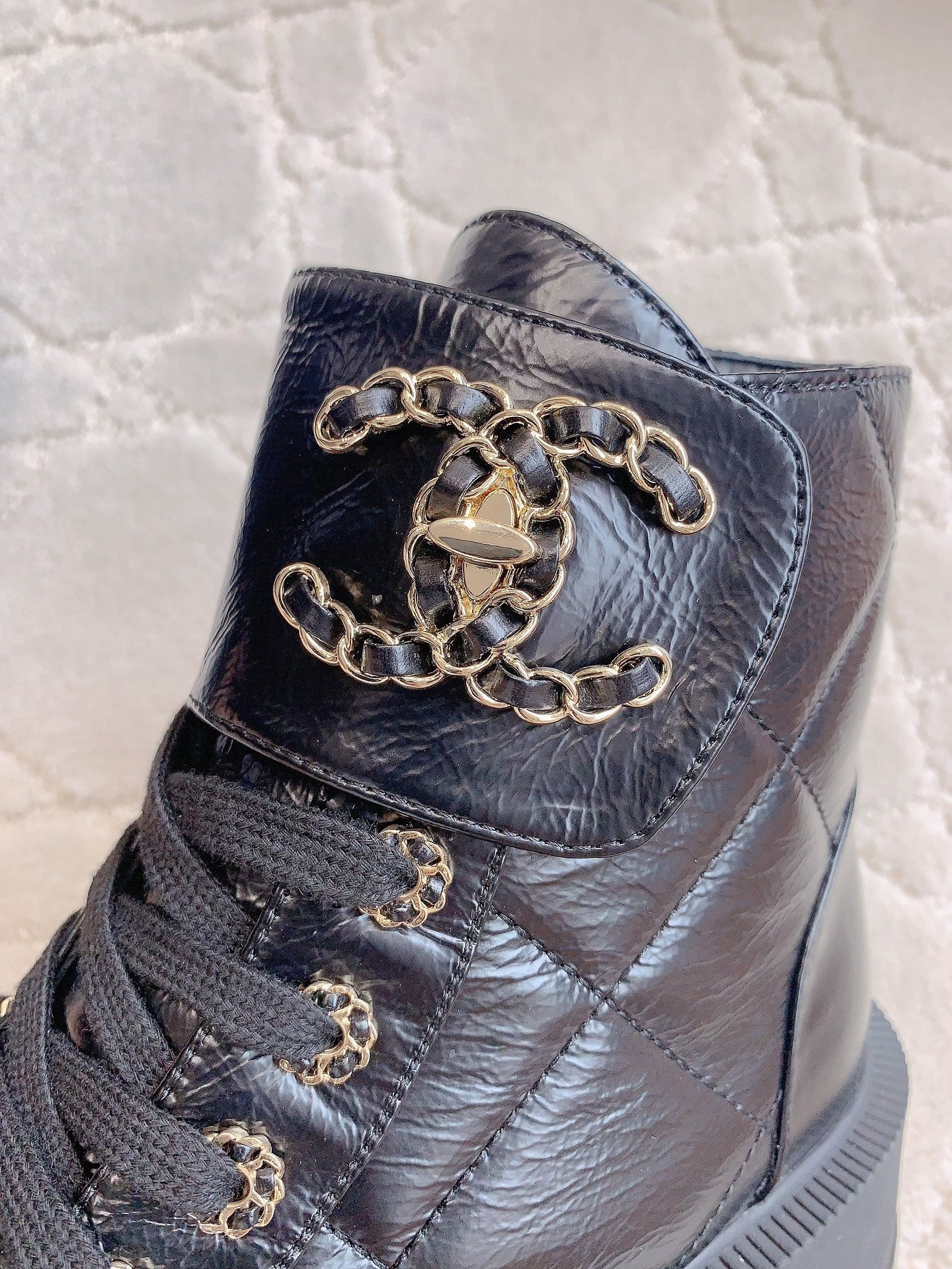 CHANEL Ankle Boots In Black Wrinkled Calfskin 145488