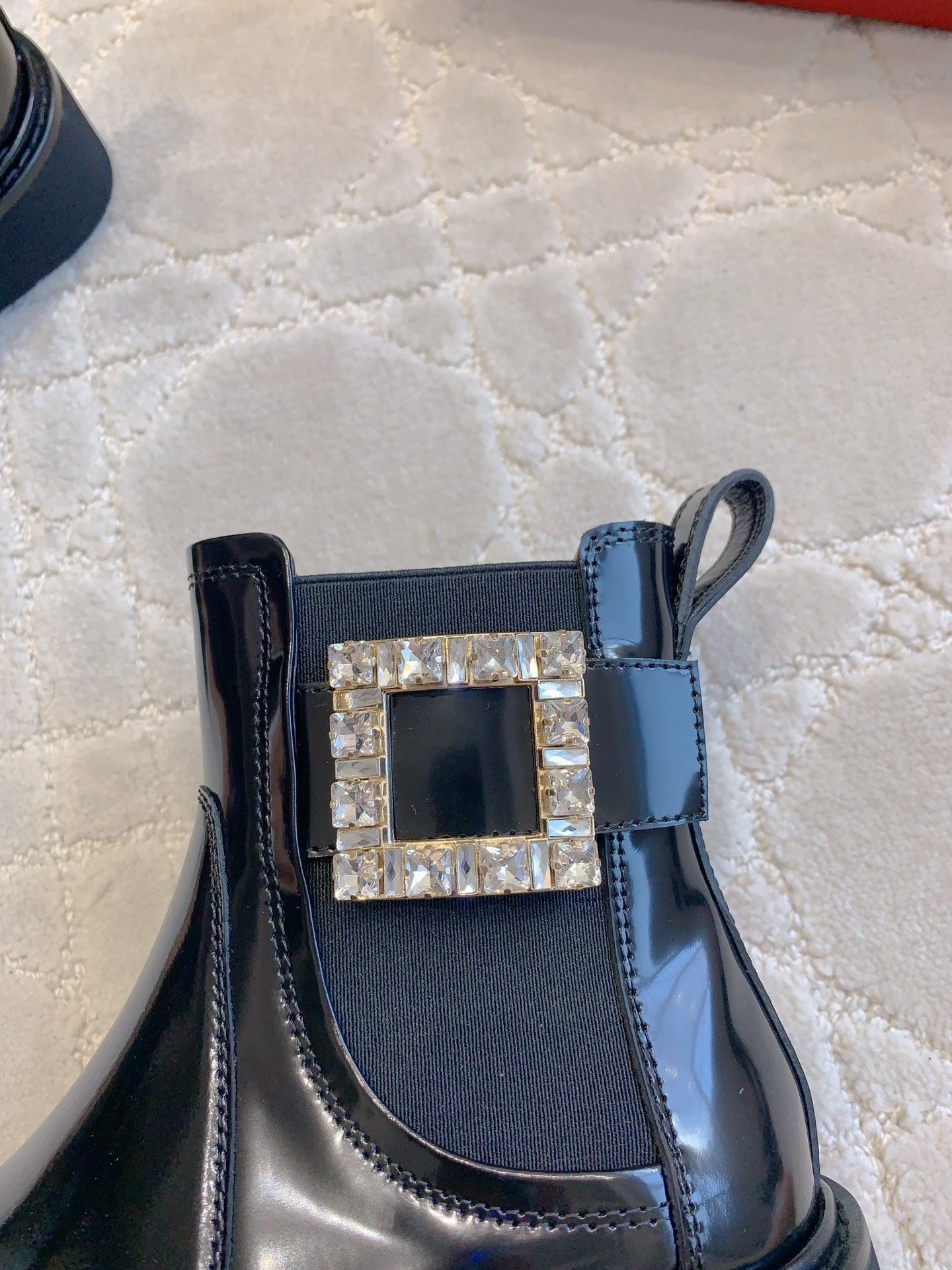DIOR Vivie Roger Chelsea Ankle Boots Glossy Black Cowhide