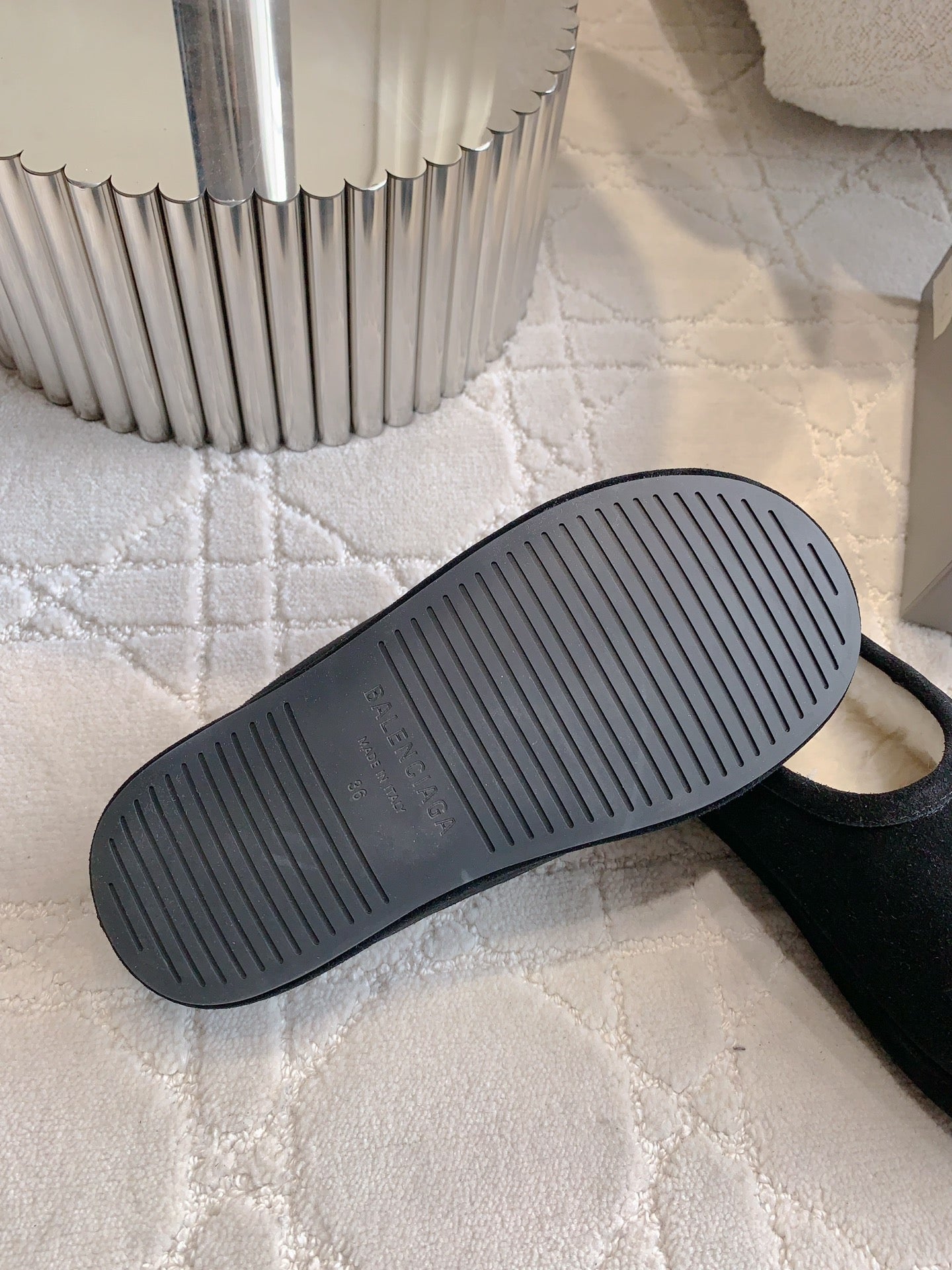 Balanciaga ALASKA SLIPPER IN BLACK SUEDE