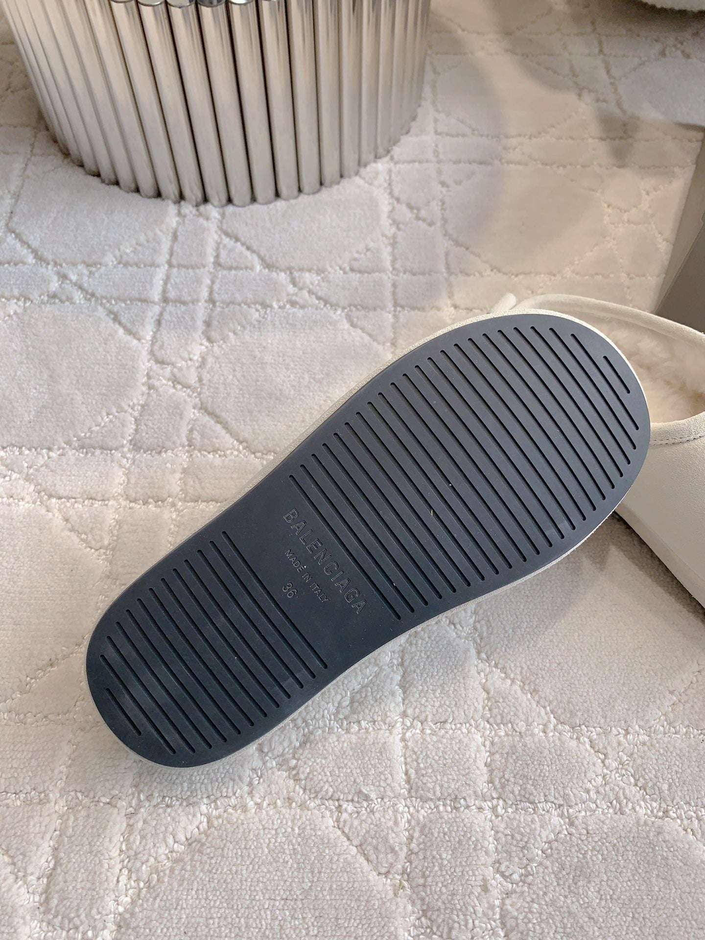 Balanciaga ALASKA SLIPPER IN WHITE SUEDE