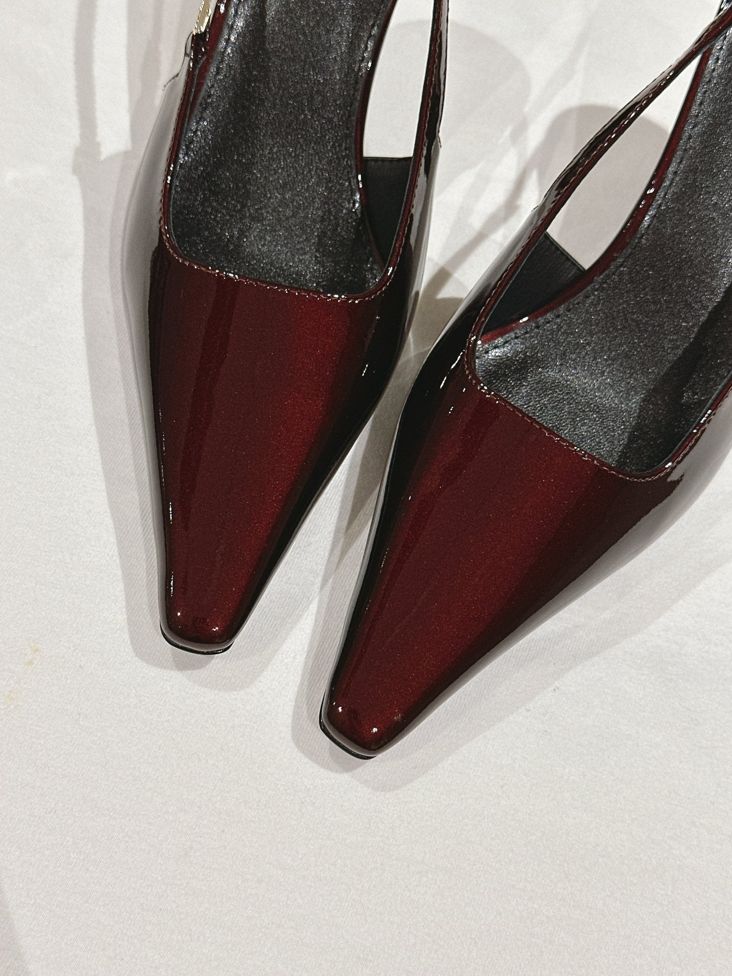 Saint Laurent BLAKE SLINGBACK PUMPS 80 IN WINE PATENT LEATHER