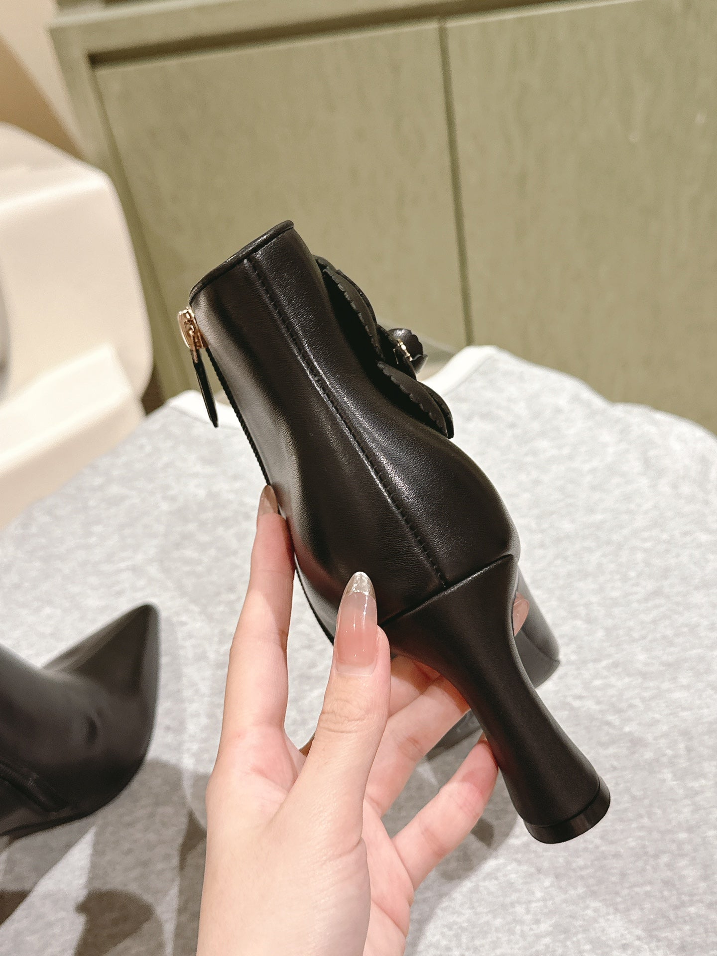 CHANEL Ankle Boots 85mm Black Lambskin