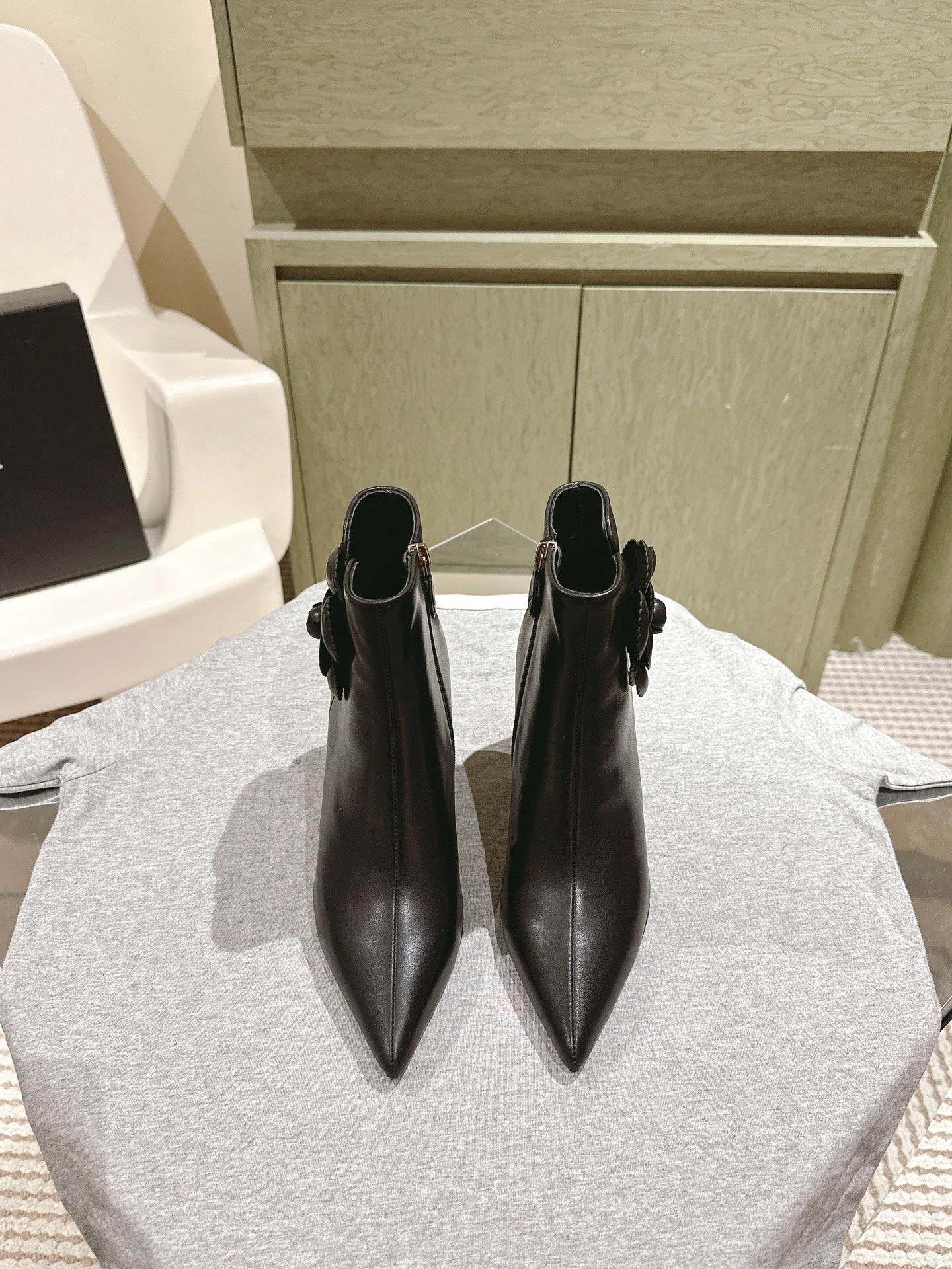 CHANEL Ankle Boots 85mm Black Lambskin