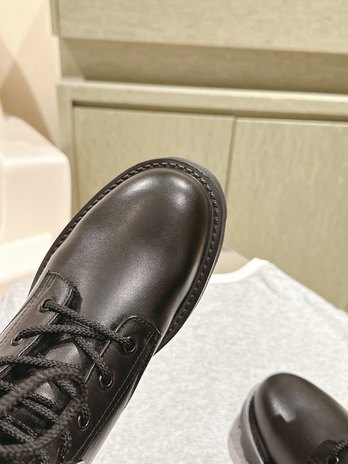 DIOR Ankle Boots In Black Calfskin With Wool Fleece Lining 995819