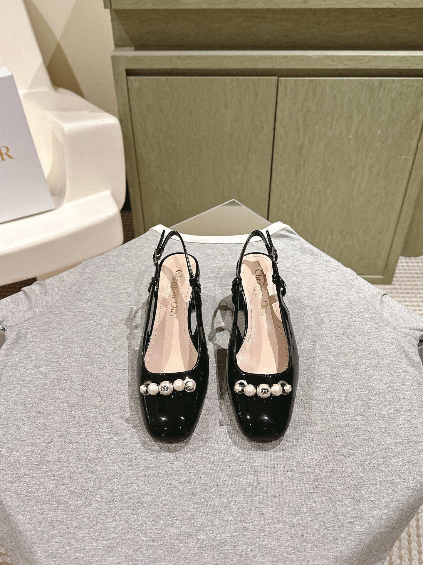 DIOR 25 Slingback Heels Patent Leather 241871