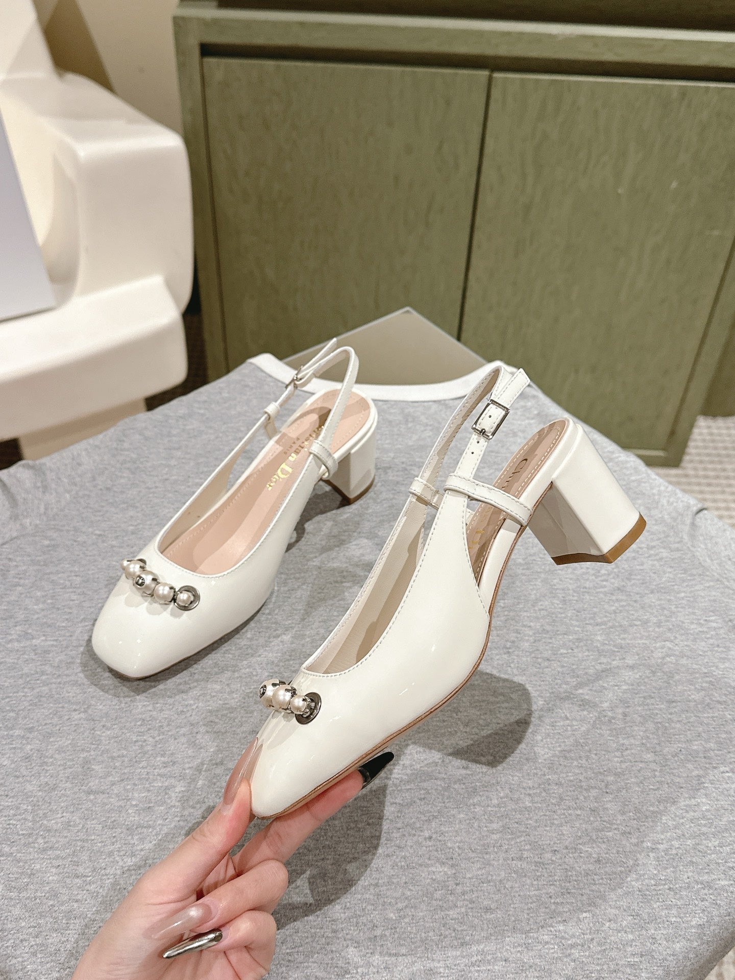 DIOR 25 Slingback Heels Patent Leather 241871