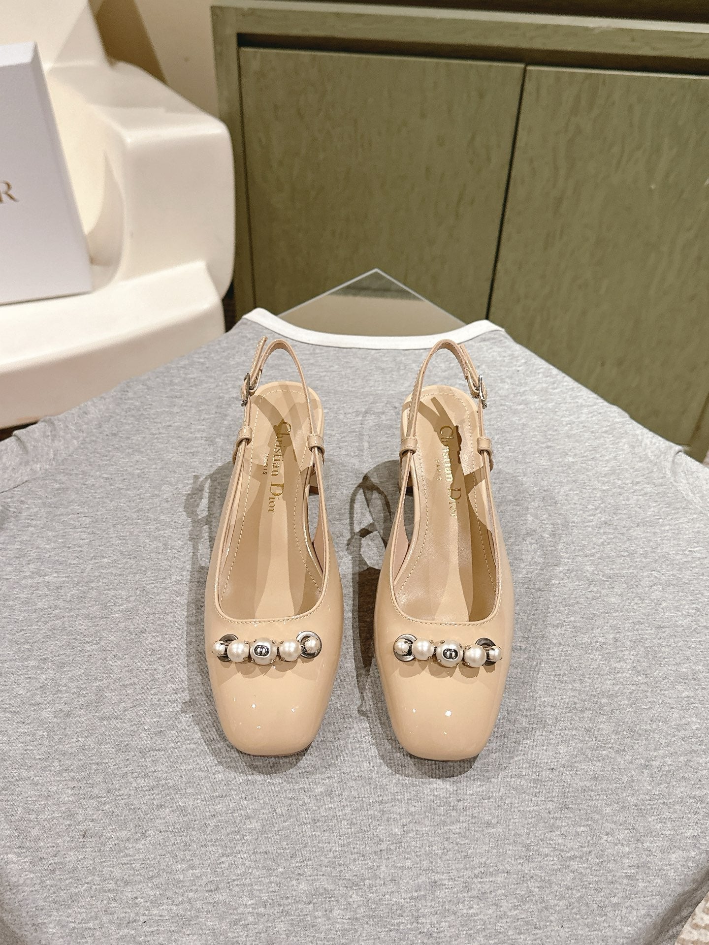 DIOR 25 Slingback Heels Patent Leather 241871