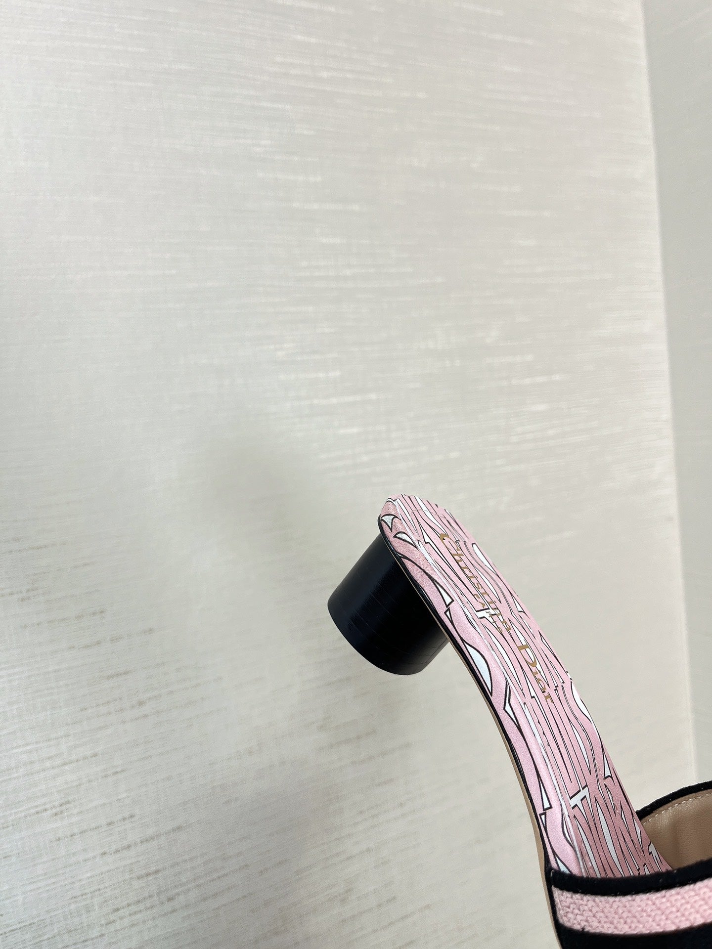 DIOR dway heeled slide 35 embroidered cotton pink miss alllover motif