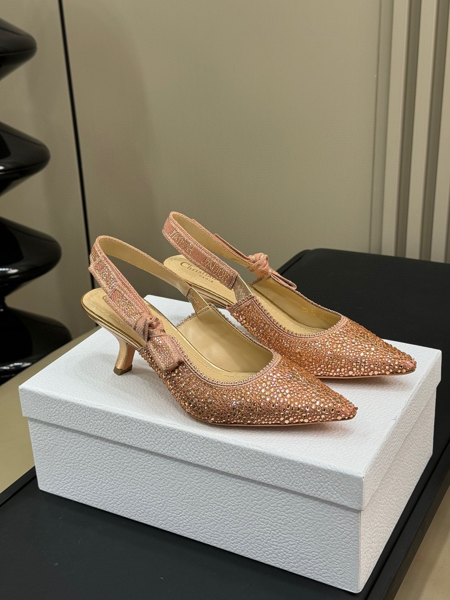 DIOR J'A DIOR Slingback Pink-tone Cotton Microbeads