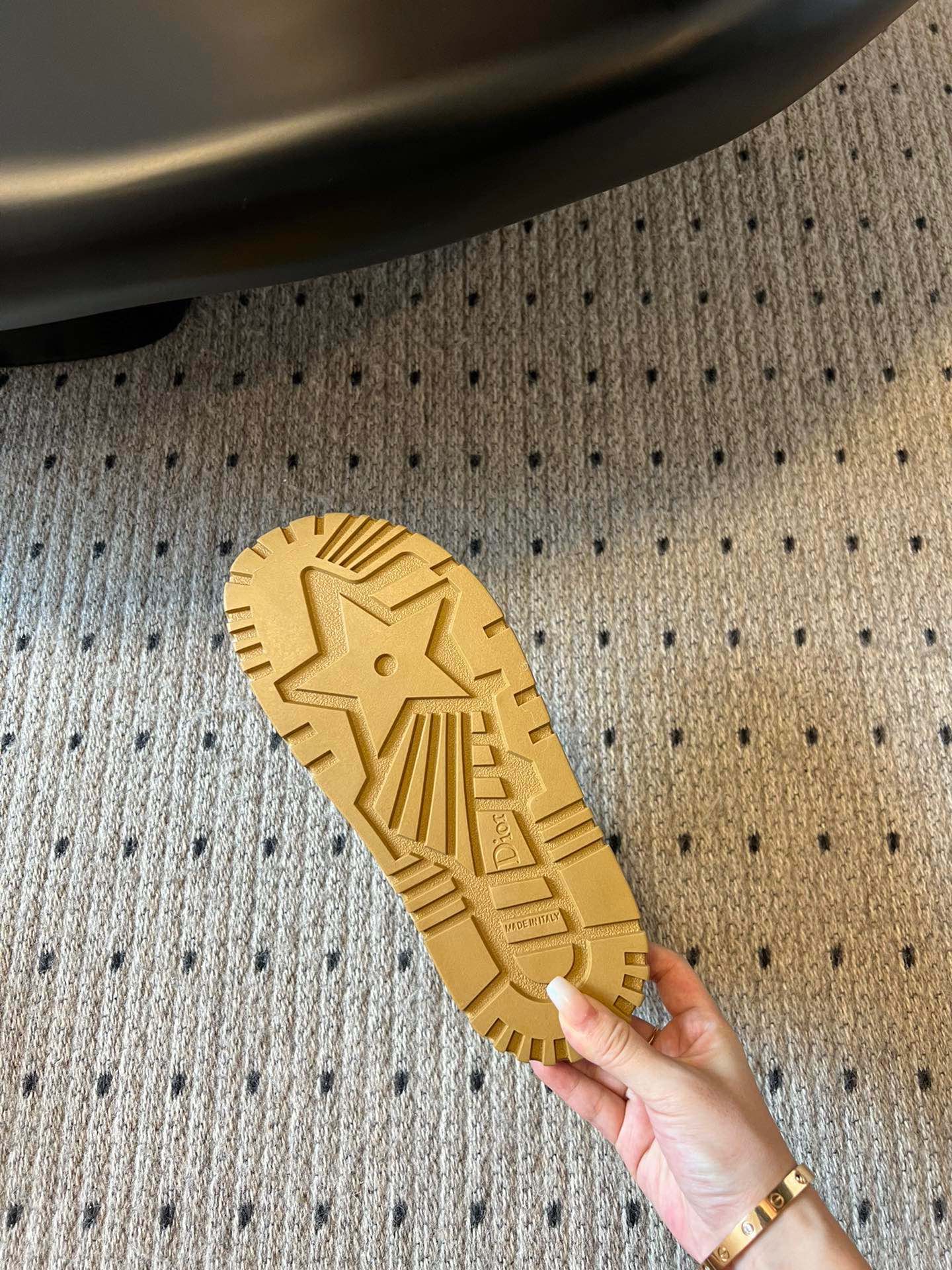 DIOR DIORact Sandal 40mm Brown Yellow Suede And Fleece Lining